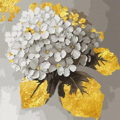 Картина за номерами SANTI "Золота гортензія", 40*40см, поталь