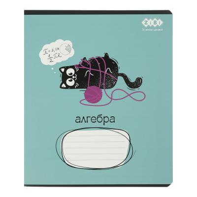 Зошит учнівський загальний CRAZY CAT, 48арк., клітинка, алгебра, конгревн. тисн. + УФ лак вибір. KI