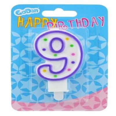 Свеча - цифра "9" в точечки Godan Свеча - цифра "9" в точечки Godan