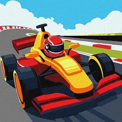 Набір для розпису по номерах "Яскраві перегони" 30х30см