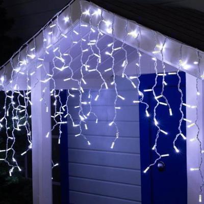 Вул. БАХРОМА 100 LED 10м, білий каучук 3,3м,білий теплий+FLASH