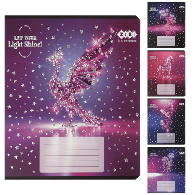 Зошит учнівський загальний SHINE, 48 арк., клітинка, KIDS LINE