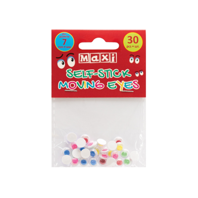 Рухливі оченята для декорування на клейкій основі кольорові, діаметр 7 мм, 30 шт., MX61721 Рухливі оченята для декорування на клейкій основі кольорові, діаметр 7 мм, 30 шт., MX61721