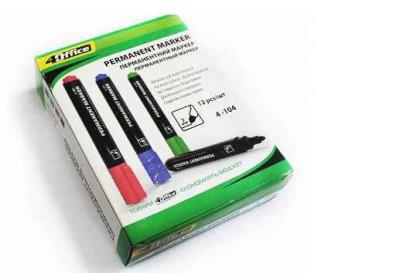 Перманентный маркер 4Office, 4-104, черный, 1 - 2 мм Перманентный маркер 4Office, 4-104, черный, 1 - 2 мм