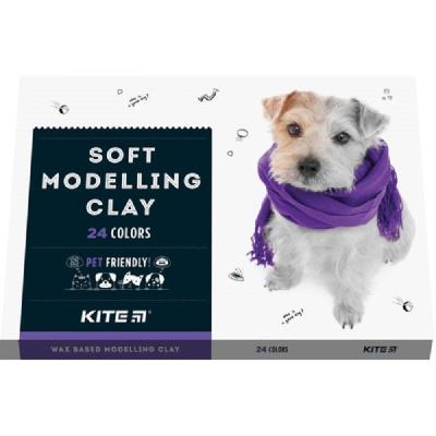 Пластилин восковой, 24 цветов, 480 г. Kite Dogs Пластилин восковой, 24 цветов, 480 г. Kite Dogs