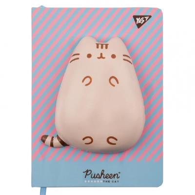 Блокнот-сквіш YES А5/128 "Pusheen" твердий, клітинка+лінія