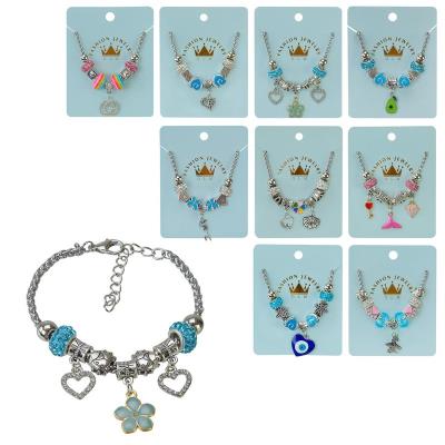 Набір дитячої біжутерії арт. B4324 (120шт) микс 8 вида, браслет з шармами типу пандора (12 шт в уп.)