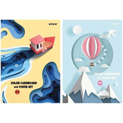 Набір паперу та картону A4 (7+7), папка, Kite Набір паперу та картону A4 (7+7), папка, Kite