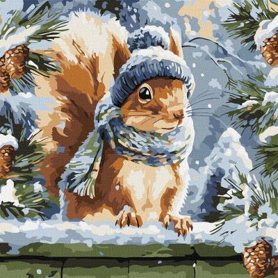 Набір для розпису по номерах "Зимове білченя" 40х40см
