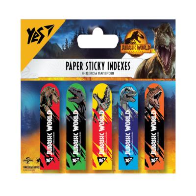 Індекси паперові YES "Jurassic World" 50x15мм, 100шт (5x20)