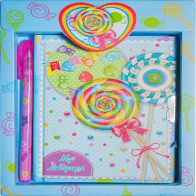 Блокнот дитячий на замочку в подар.коробочці з ручкою 150x110mm, 70g, 56 л, льодяники (1) Блокнот дитячий на замочку в подар.коробочці з ручкою 150x110mm, 70g, 56 л, льодяники (1)