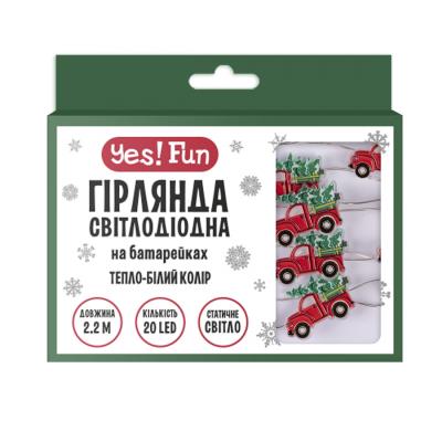 Електрогір. Yes! Fun на мідн. дроті "Авто Санти", 20 LED, тепл. біл., 2,2 м, стат.св.на батар.