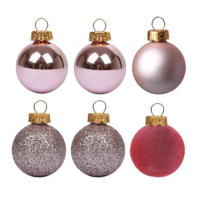 Набір новорічних куль Yes! Fun пластик 8см, 6 штук у тубусі, пудрово-рожевий