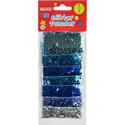 Блискітки для декорування, 7 кольорів по 2г