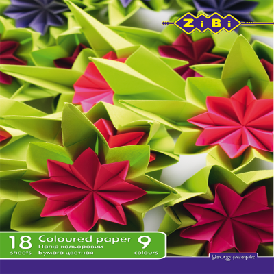 Кольоровий папір А4 18арк./9кол. ZIBI (1/50) Кольоровий папір А4 18арк./9кол. ZIBI (1/50)