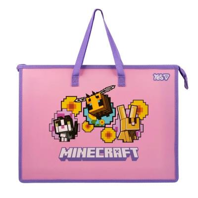 Папка-портфель Yes FC на блискавці з тканинними ручками "Minecraft. Bees"