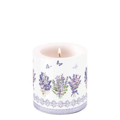 19219735 Свічка маленька Чудова лавандово-біла 7,5х9 см