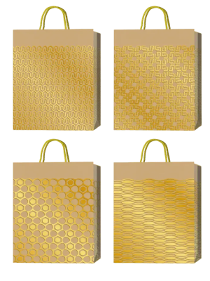 Пакет паперовий подарунковий, S:18х23х8см, тиснення фольгою BM.200046