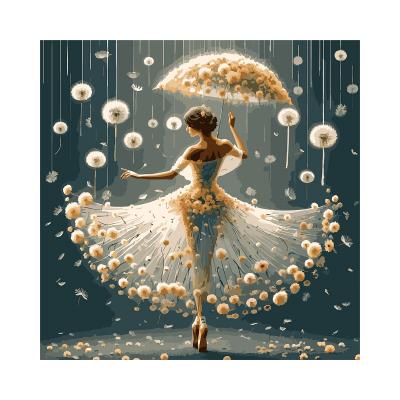 Картина за номерами SANTI "Танець з кульбабками", 40*40см, LED підсвітка