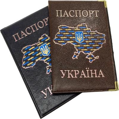 Обкладинка на паспорт України "Карта" шкірзам /10, 131-Па