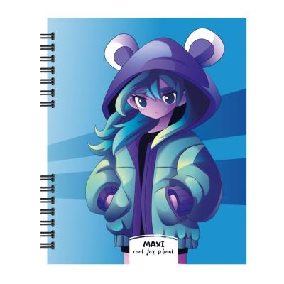 Блокнот В5, пластикова обкл., спіраль, 60 арк., клітинка