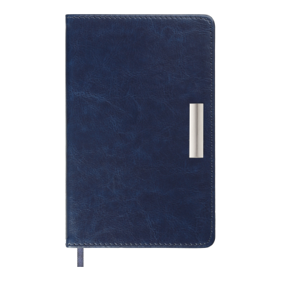 Щоденник датов. 2026 SALERNO, A6, синій, штуч. шкіра