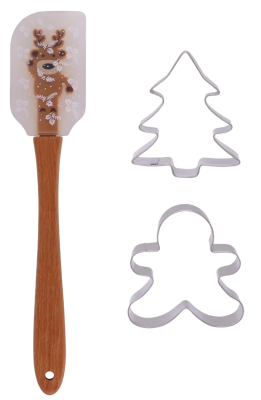 Форма RINGEL Набір для випік. Merry Christmas 3 пр.: лопат. 25.5см, форма д/вирізання печива 2 шт. (RG-10220)