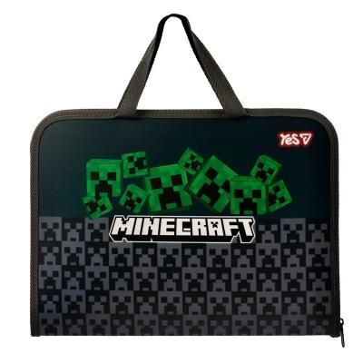 Папка-портфель Yes FC на блискавці з тканинними ручками "Minecraft.Creepers"