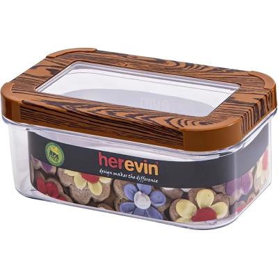 контейнер пл. HEREVIN WOOD Transparent Lid 0.6 л