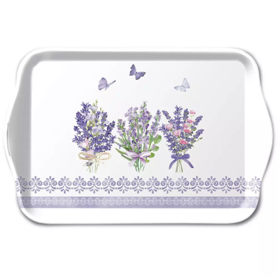 13719735 Піднос меламіновий 13x21 см Чудовий лавандово-білий 13х21 см