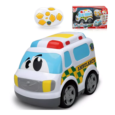 Машинка на радіокеруванні "Швидка" зі світлом та звуком на батарейках (27x14,5x19,2 см)/Kiddy Go