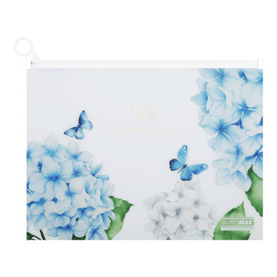 Папка-конверт на zip-блискавці ARABESKI, А4, матовий напівпрозорий пластик, прозорий