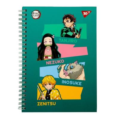 Блокнот YES А5/64 7БЦ cпіраль "Demon Slayer", клітинка