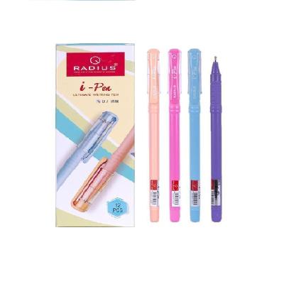 Ручка I-Pen кольоровий матовий корпус в уп.12шт.колір синій, ТМ "Radius" 