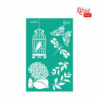 Трафарет багаторазовий самоклеючий, №4000, 13x20см, Серія „Floral Poem“, ROSA TALENT Трафарет багаторазовий самоклеючий, №4000, 13x20см, Серія „Floral Poem“, ROSA TALENT