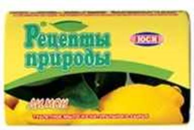 Мило туалетне ЮСІ, Рецепти Природи, Лимон 384732, 70 г, в обгортці (1/20) Мило туалетне ЮСІ, Рецепти Природи, Лимон 384732, 70 г, в обгортці (1/20)