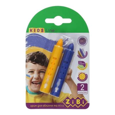 Олівці для гриму обличчя та тіла ПАТРІОТ з висувним механізмом, 2 кольори (жовтий, блакитний), 10 г Олівці для гриму обличчя та тіла ПАТРІОТ з висувним механізмом, 2 кольори (жовтий, блакитний), 10 г