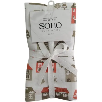 Кухонний текстиль SOHO Наб. руш. 40*40см бавовна 100% House 4 шт. (BS 87400H) Кухонний текстиль SOHO Наб. руш. 40*40см бавовна 100% House 4 шт. (BS 87400H)