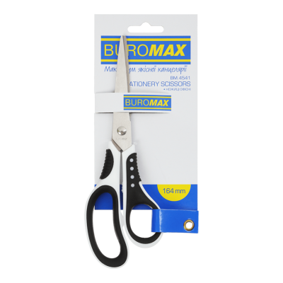 Ножицi офiсніі,164 мм, чорно-білі (1/12)