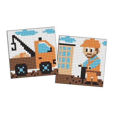 Набір з алмазною мозаїкою на самоклеючій основі для дітей "Професії. Будівельник" 9х9см Набір з алмазною мозаїкою на самоклеючій основі для дітей "Професії. Будівельник" 9х9см