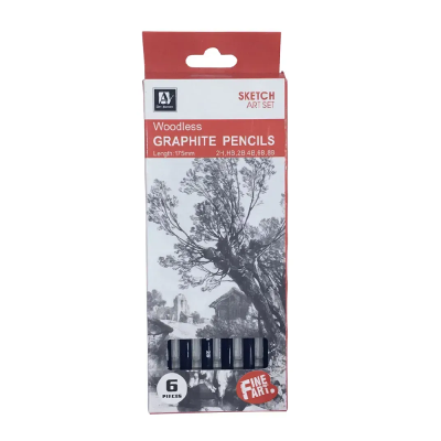 WGH06175 Олівець Art Nation Woodless Sketch 6шт 2H/HB/2B/4B/6B/8B