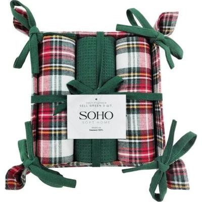 Кухонний текстиль SOHO Наб. руш. 40*60см бавовна 100% Sell Green хліб. 3 шт. (BS 45539H/1)