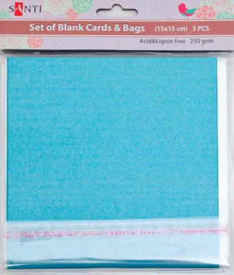 Набор голубых перламутровых заготовок для открыток Santi, 15 см*15 см, 250 г/м2, 5 шт. Набор голубых перламутровых заготовок для открыток Santi, 15 см*15 см, 250 г/м2, 5 шт.