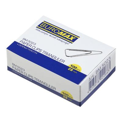 Скрiпки нікельовані 28мм, 100шт., трикутні, нікельовані