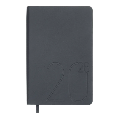Щоденник датов. 2026 DARK MORANDI, A6, темно-синій, штуч.шкіра