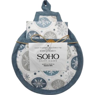 Кухонний текстиль SOHO Наб. рушник 40*60см+підст./горяч. бавовна 100% Christmas!!! (BS 84157)