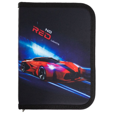 пенал 1-яр. пустий, 2 відворота, поліестер, "Red Car", 25211C