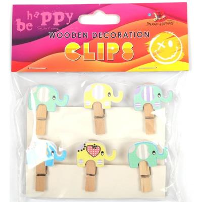 Дерев'яні декоративні затискачі, 6шт, 200178