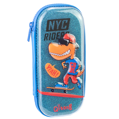 Пенал Cool4School блискучий на 1 відділення на блискавці з органайзером, синій, QT-5780-Blue Пенал Cool4School блискучий на 1 відділення на блискавці з органайзером, синій, QT-5780-Blue