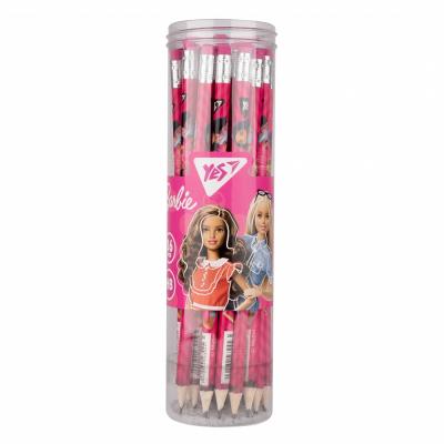 Карандаш YES чернографитный, круглый "Barbie" 2,2 мм, с резинкой, цена за 1 шт., 280601 (1/36)